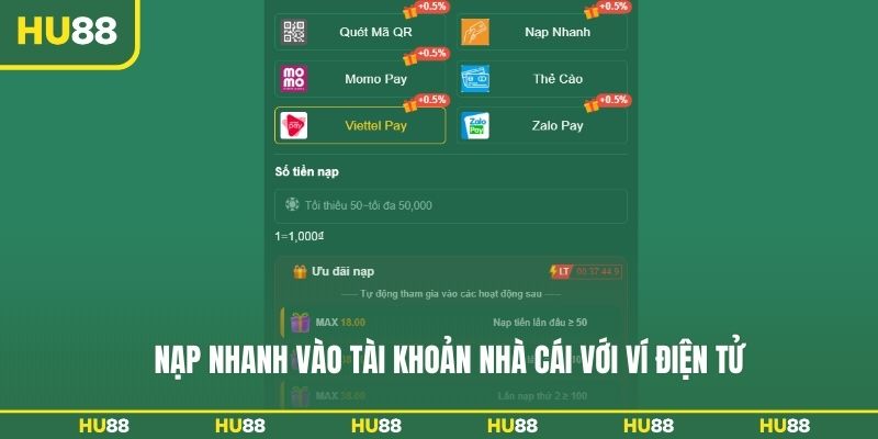 Nạp nhanh vào tài khoản nhà cái với ví điện tử